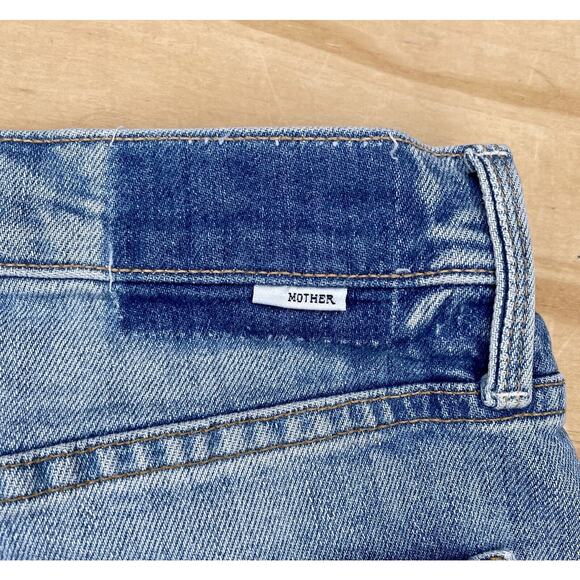 MOTHER Distressed High Rise Straight Leg The Tomcat Jeans Women’s Blue SIZE 27 - Picture 10 of 10